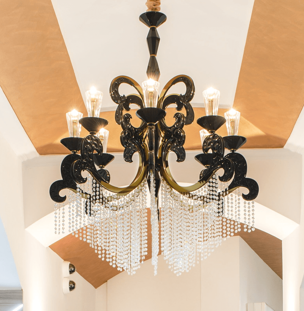 wave gold interior chandelier