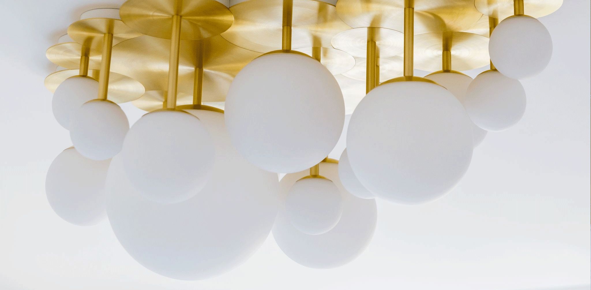 Golden / white chandelier Claude