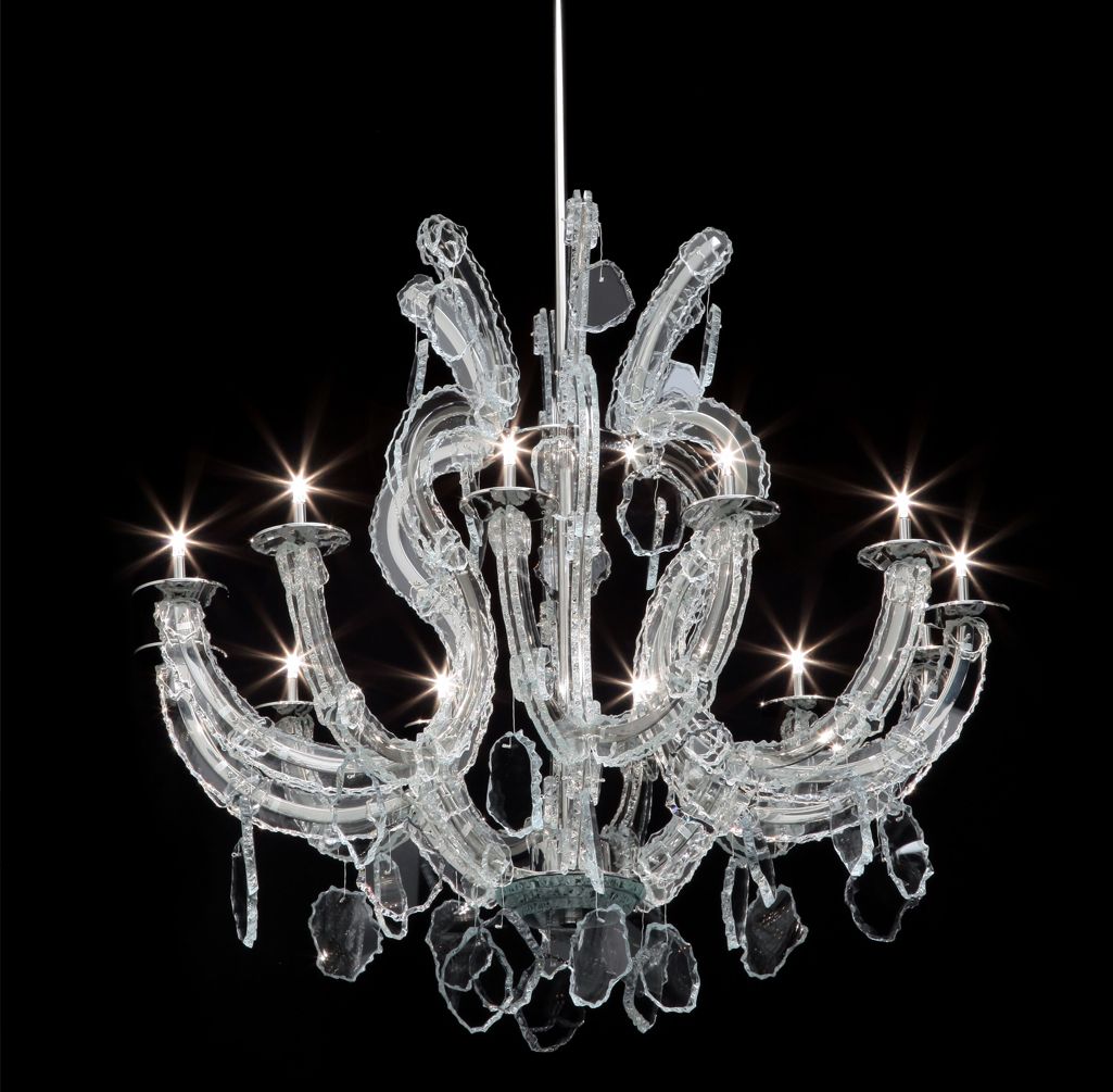Re-design of classic Maria Theresia chandeliers on black background