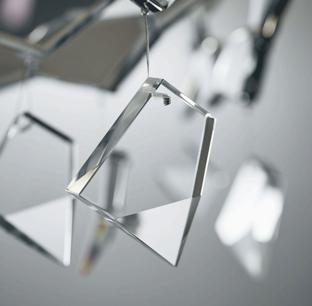 Cubi - minimal and modern metal / glass lighting detail on one shard