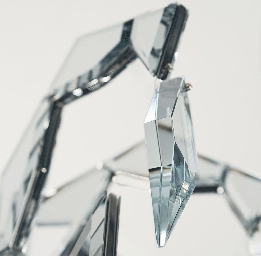 Cubi - minimal and modern metal / glass lighting detail on shard