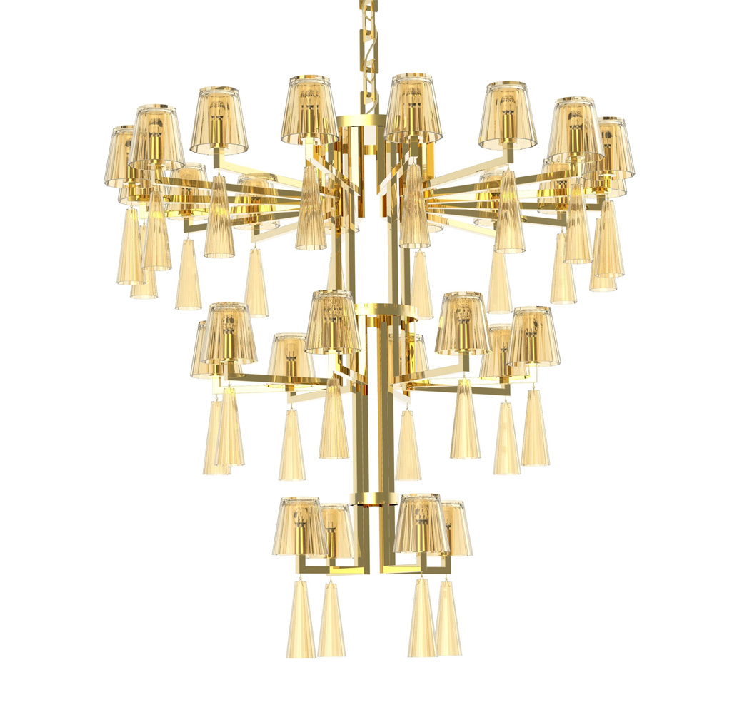 Luxury gold glass/metal chandelier