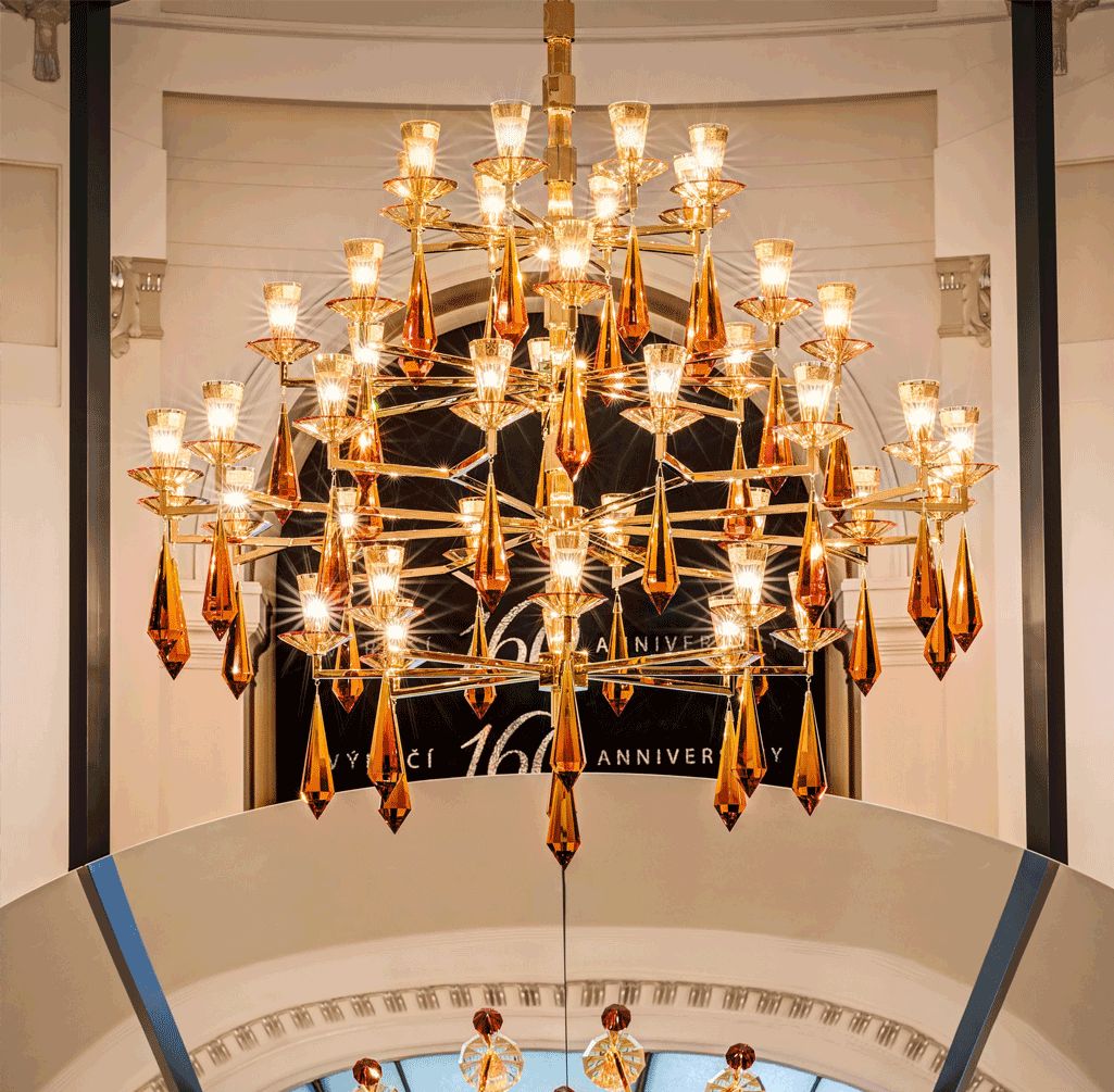Ludwig - luxury, large, amber and golden chandelier