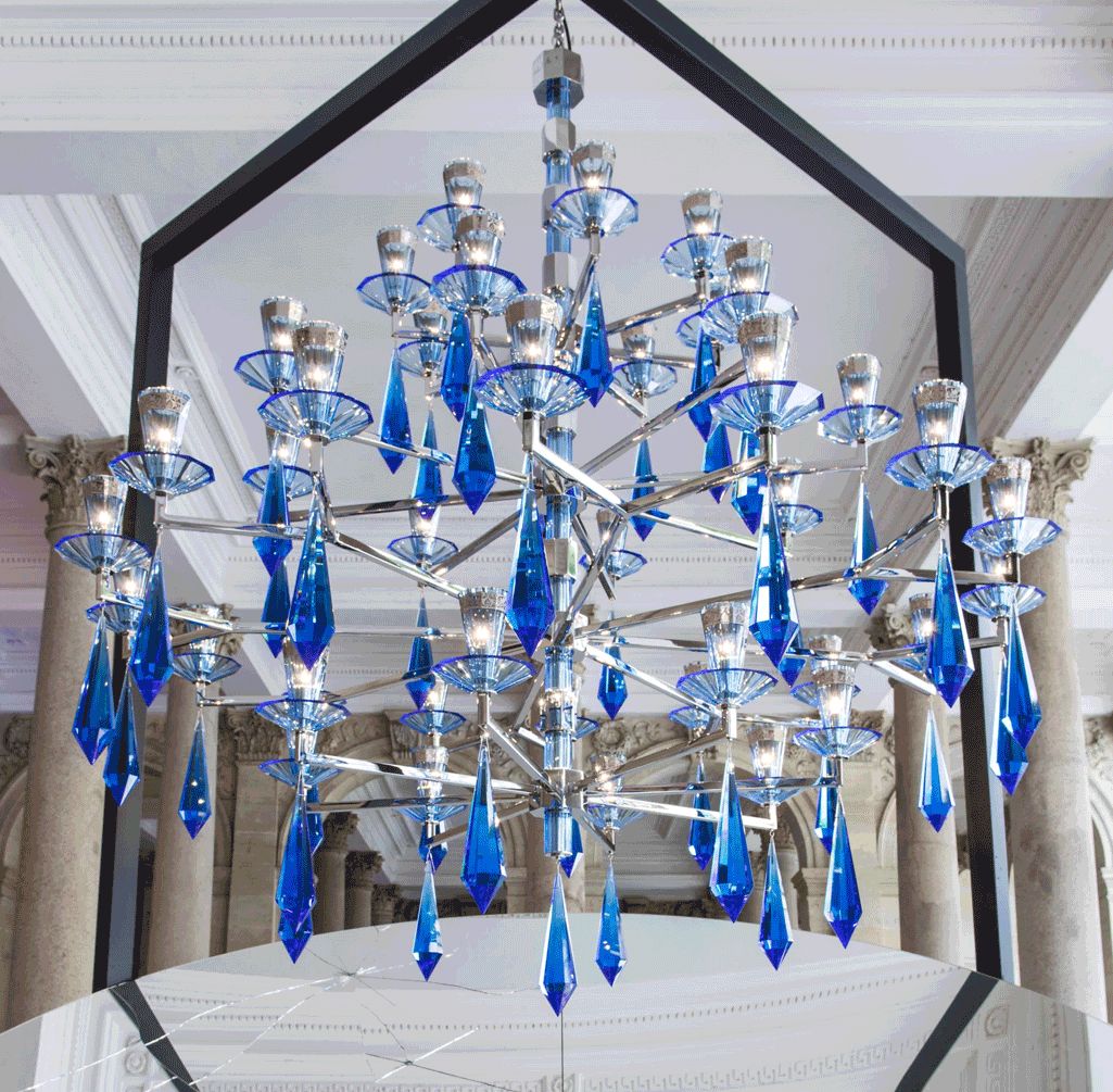 Ludwig - luxury, large and blue chandelier
