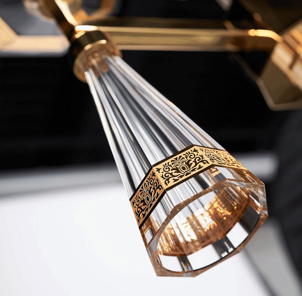 Luxury yacht table lamp detail