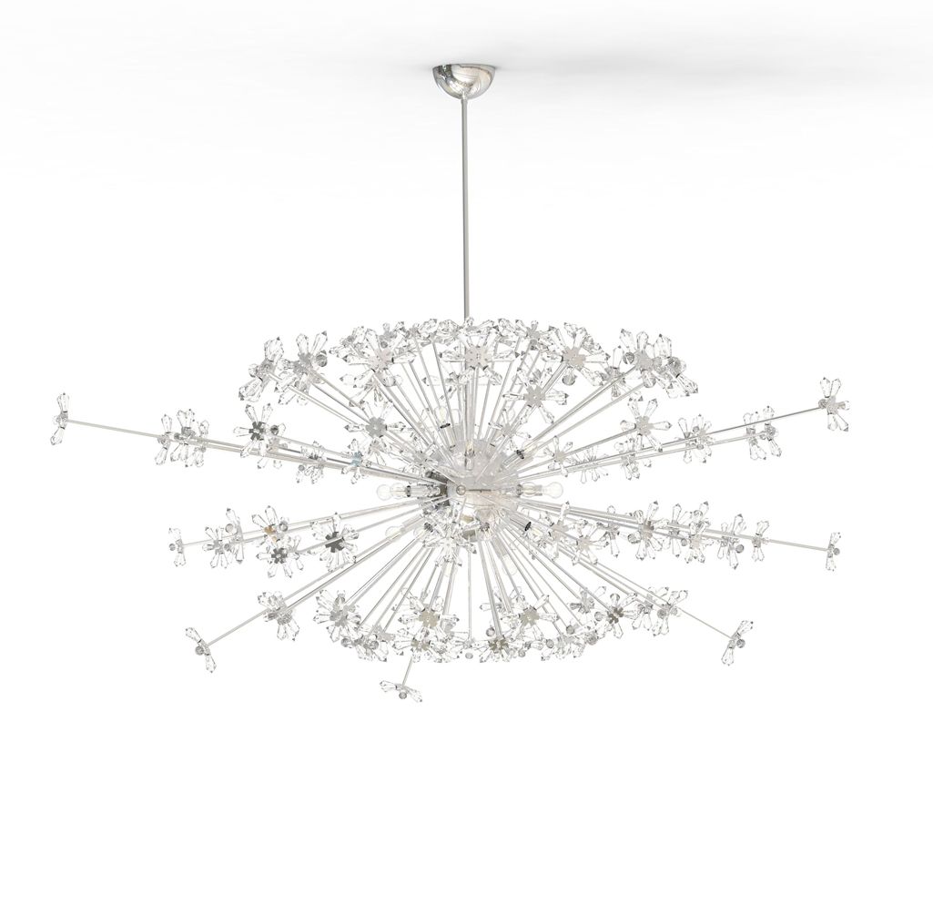 bespoke chandelier inspired by dandelion on white background