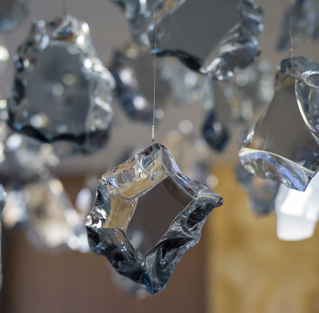 Glass snowflakes chandelier