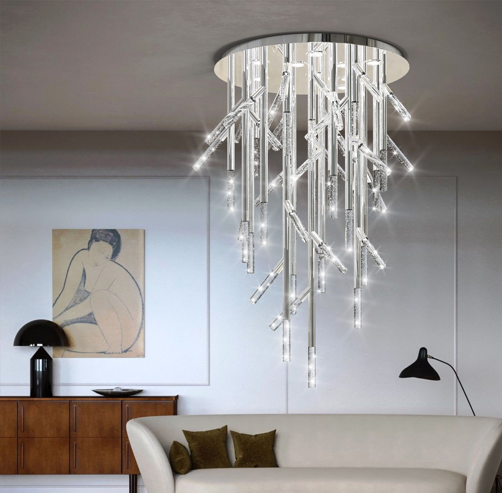 Modern and minimal chandelier Tree in interior